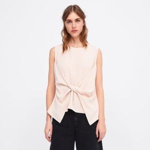 ZARA- PINK KNOT FRONT BLOUSE
